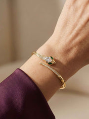 Emerald Serpent Pave Bangle