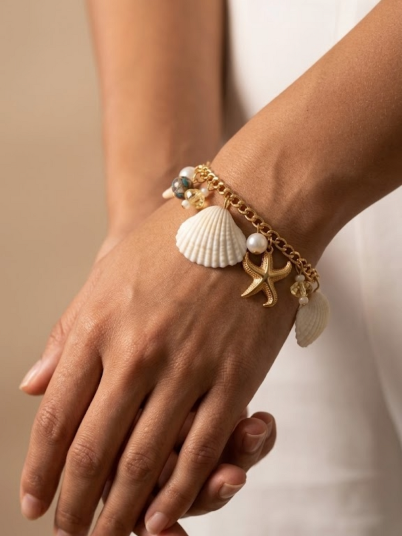 Pearl Tide Ocean Charm Bracelet
