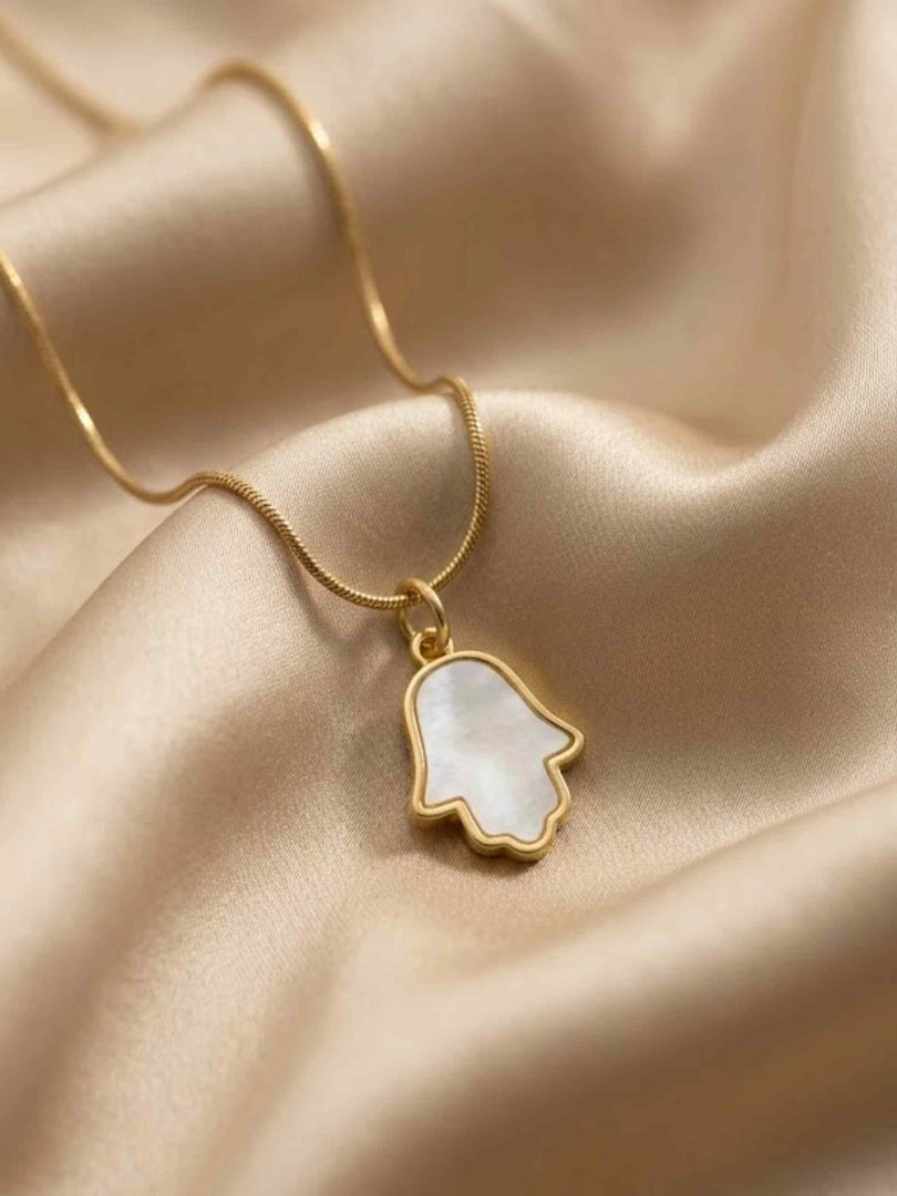 Divine Glow Hamsa Pendant Necklace