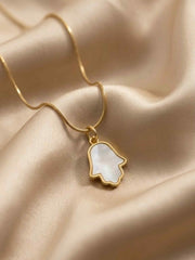 Divine Glow Hamsa Pendant Necklace