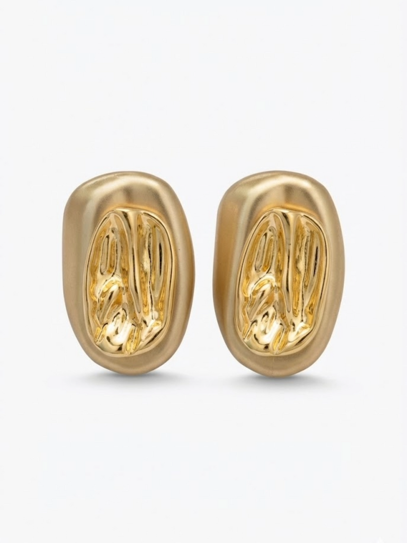 Aurora Sculpted Gold Studs