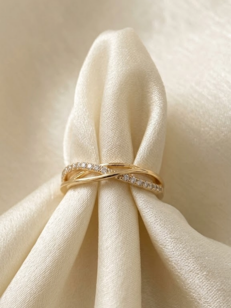 Infinity Twist Crystal Band Ring