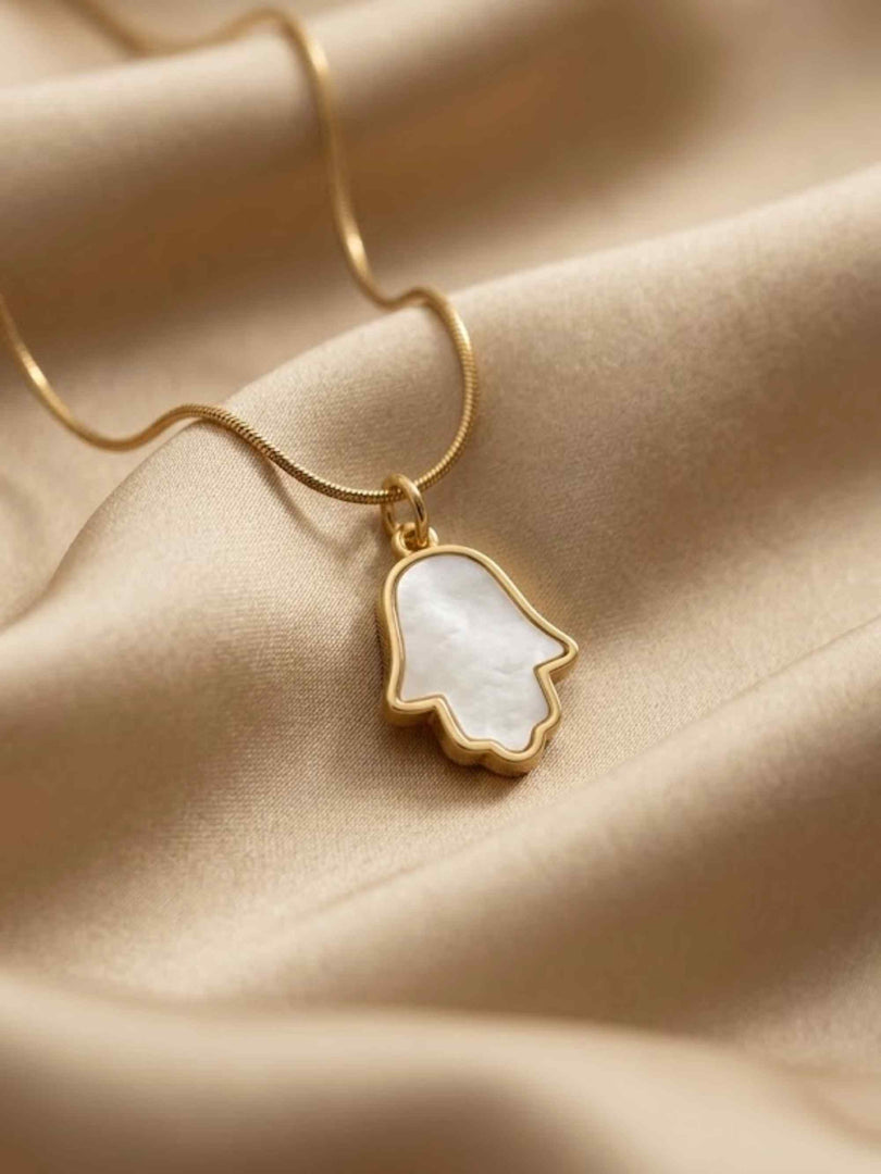 Divine Glow Hamsa Pendant Necklace