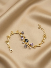 Blush Vine Crystal Charm Bracelet