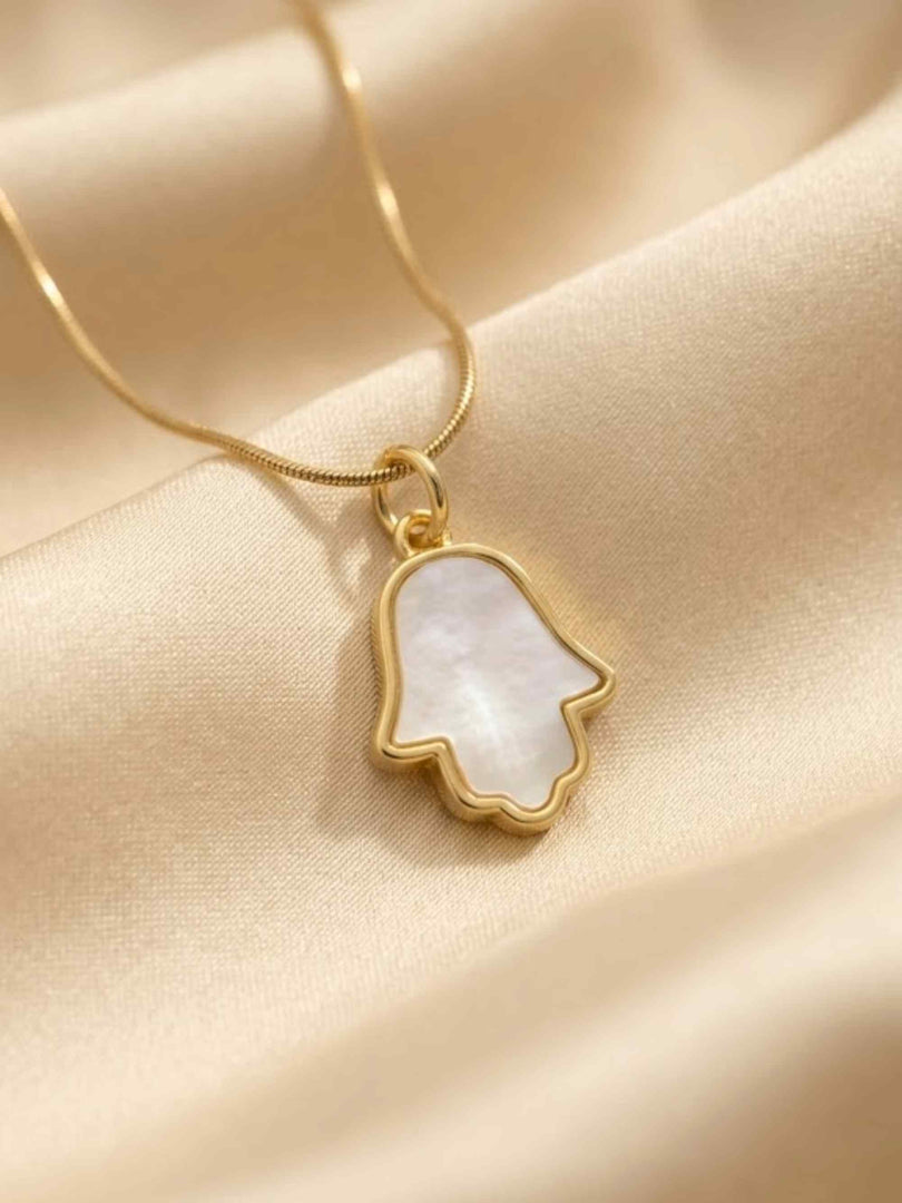 Divine Glow Hamsa Pendant Necklace