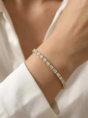 Emerald Cut Crystal Tennis Bracelet