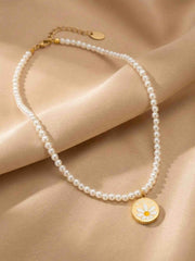 Daisy Pearl Charm Necklace