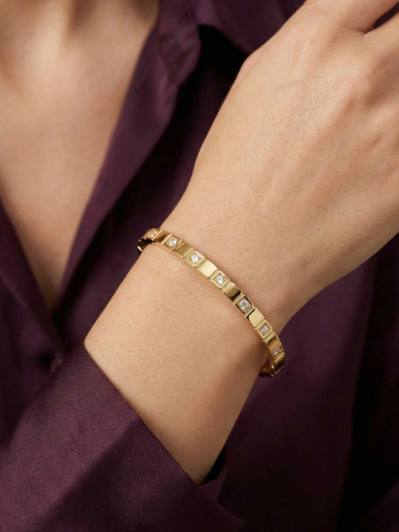 Diamond Mosaic Bangle Bracelet