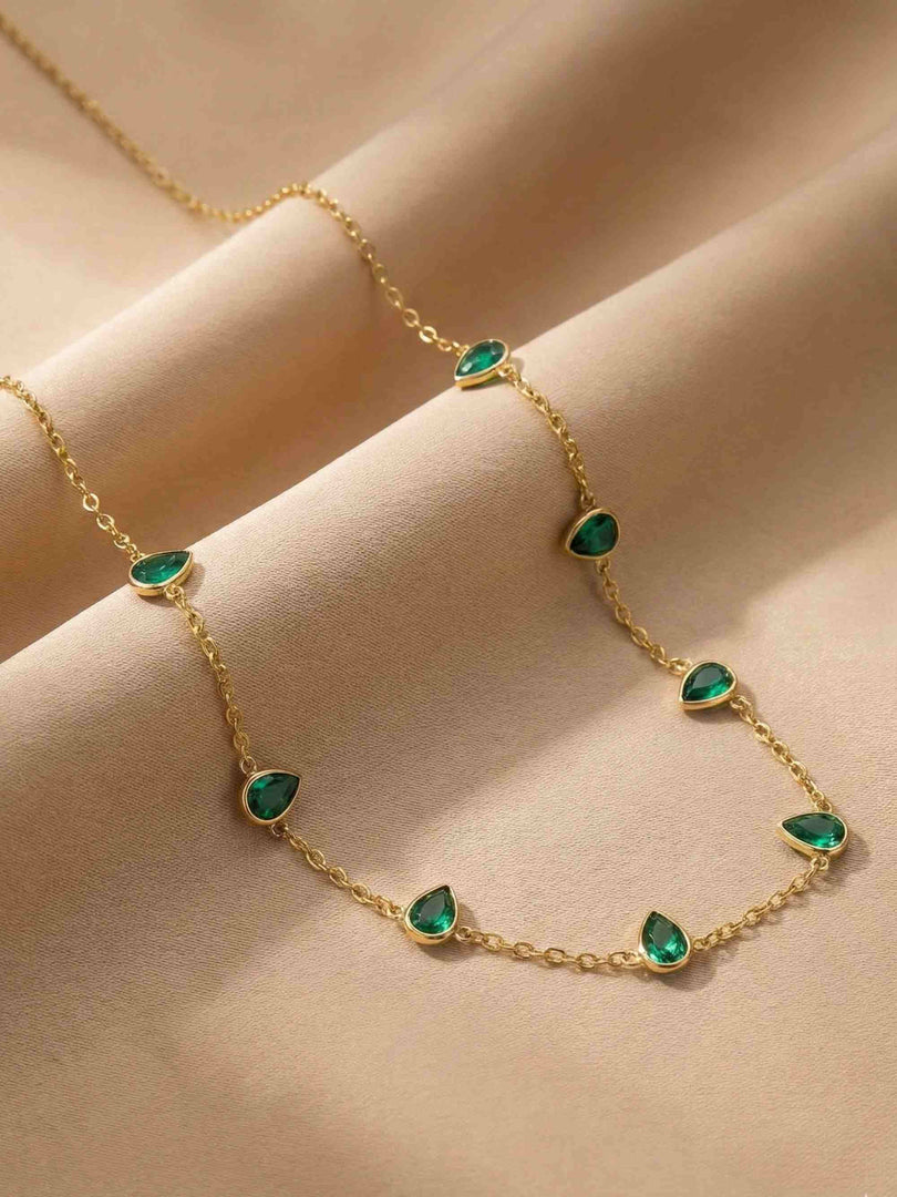 Emerald Teardrop Chain