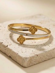 Clover Bloom Pavé Wrap Bangle