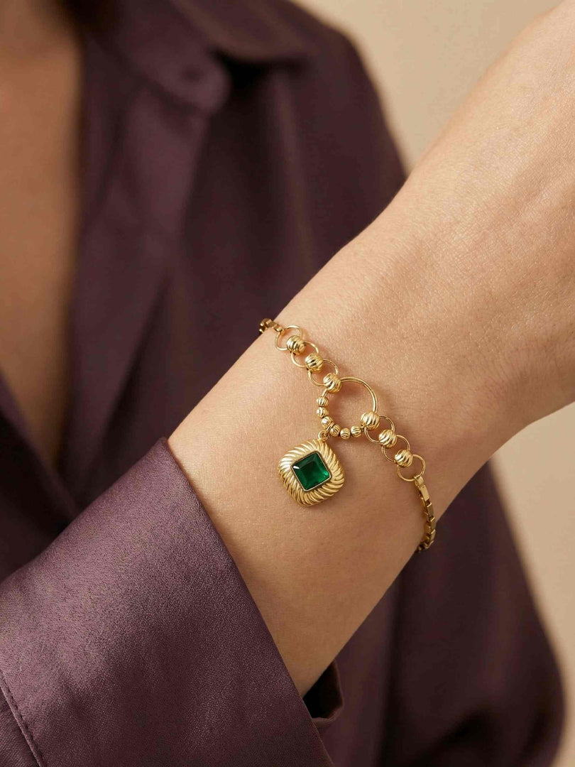 Emerald Aura Charm Bracelet