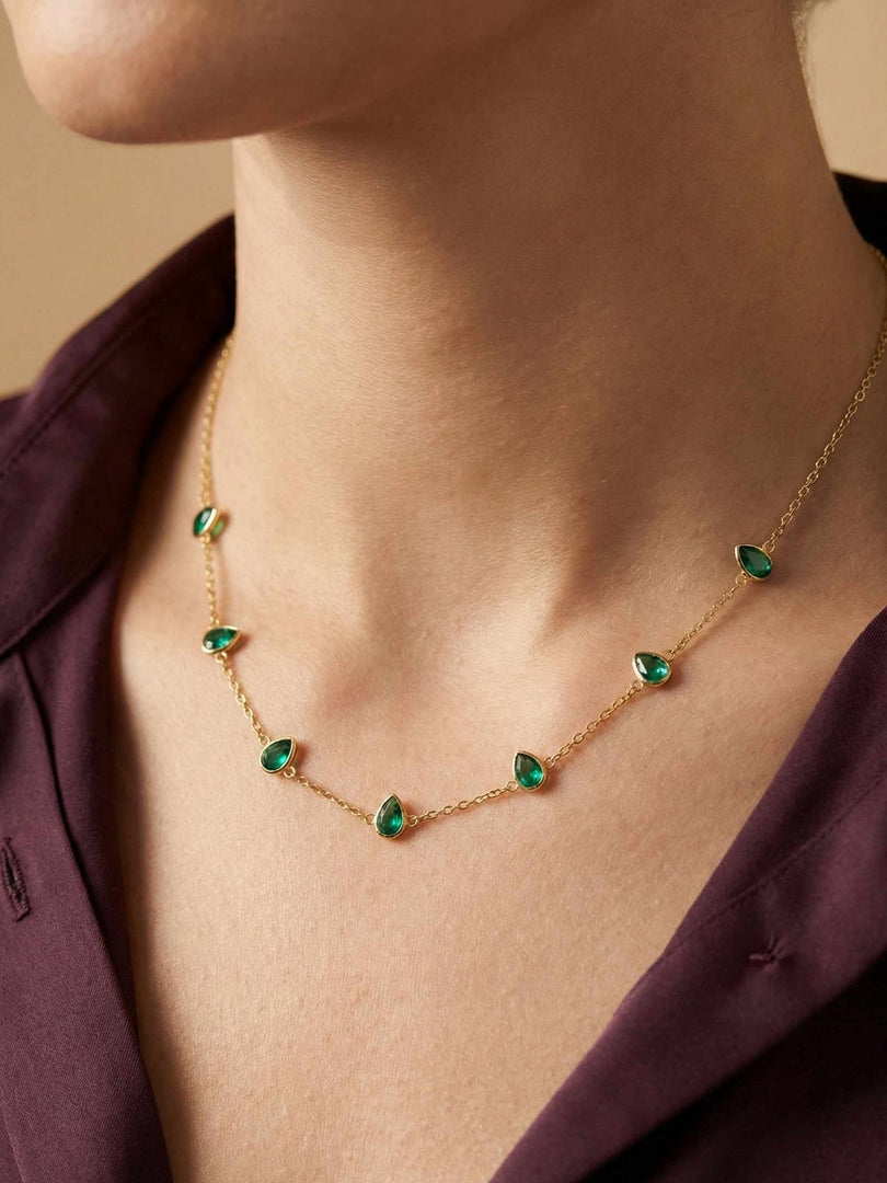 Emerald Teardrop Chain
