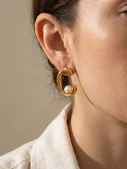 Crescent Pearl Earrings