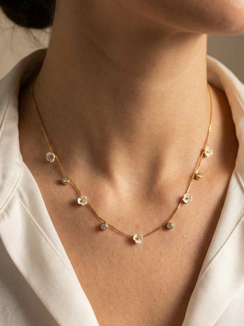 Floral Station Necklace