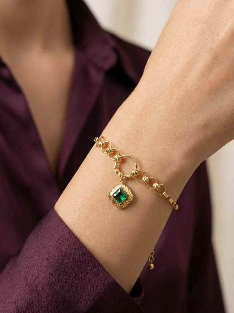 Emerald Aura Charm Bracelet