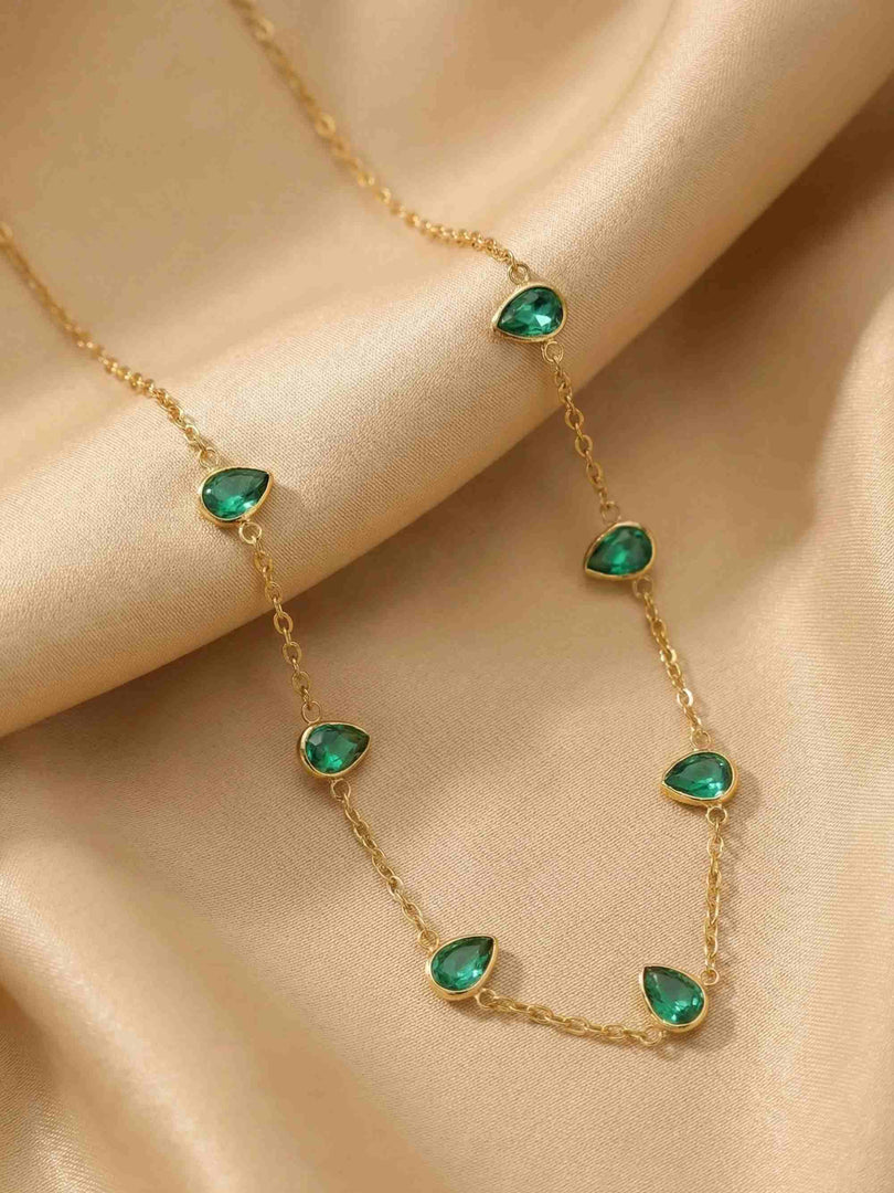 Emerald Teardrop Chain