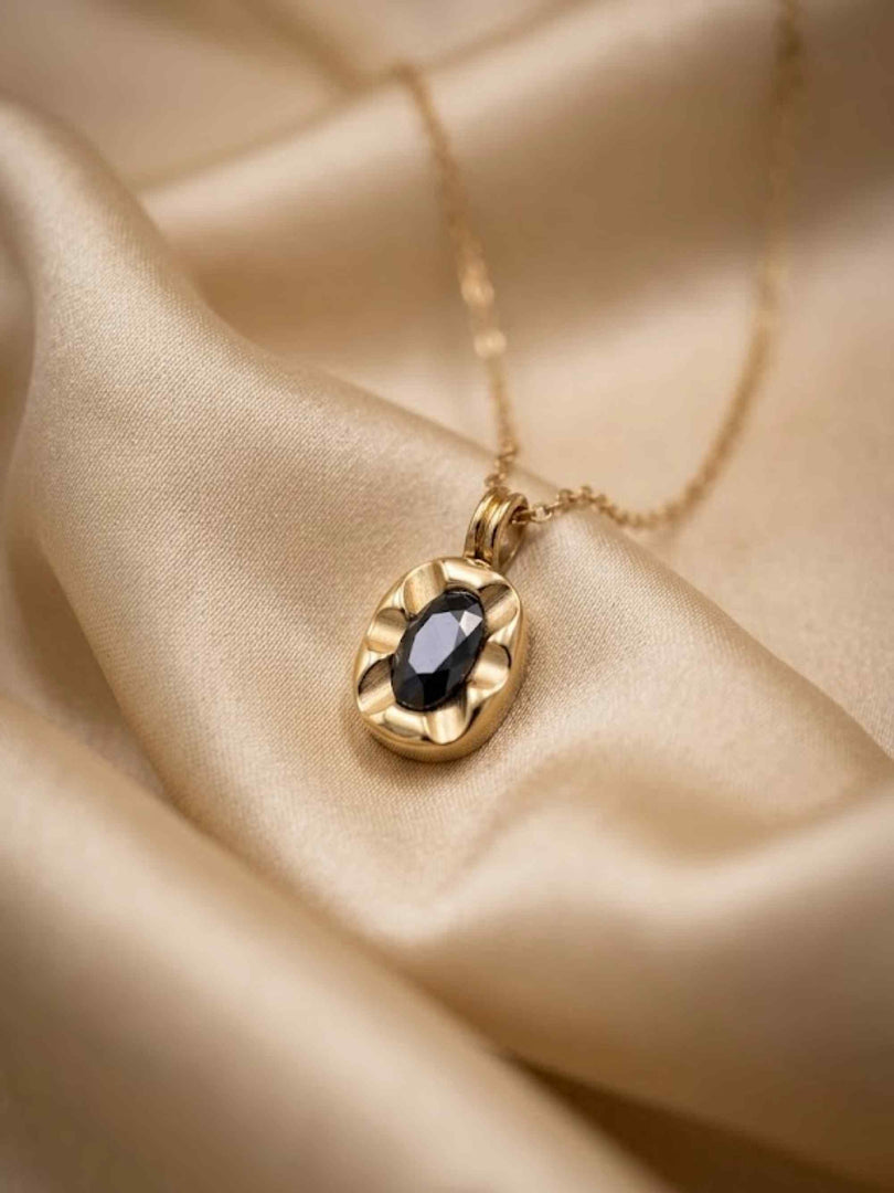 Midnight Aura Crystal Pendant Necklace