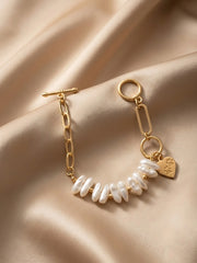 Golden Pearl Rhythm Charm Bracelet