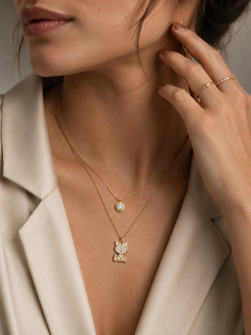 Kitty'Duo Layered Necklace