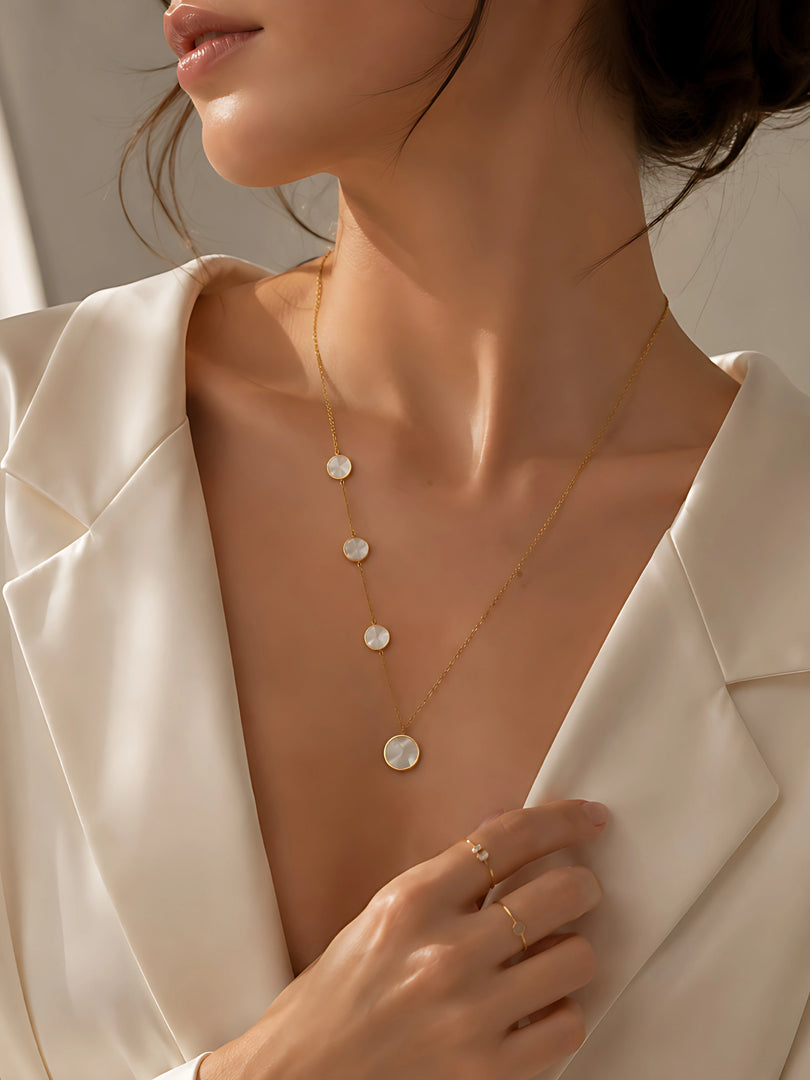 Luna Pearl Station Necklace