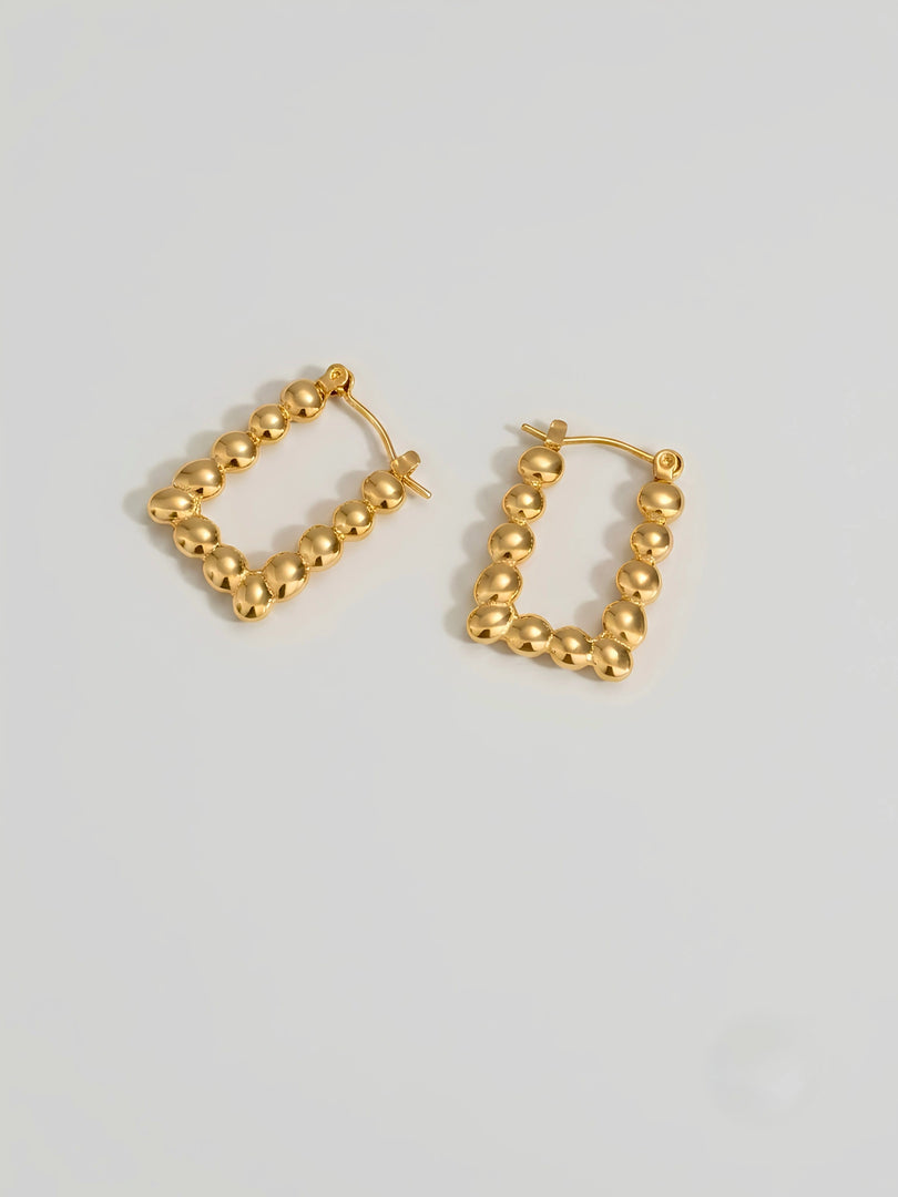 Beaded Square Hoop Earrings