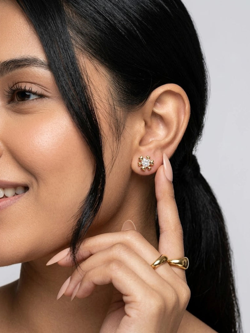 Heart Bloom Stud Earrings