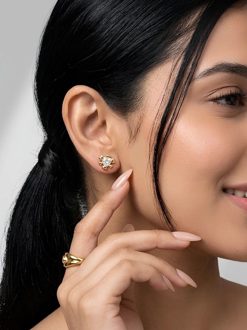 Heart Bloom Stud Earrings