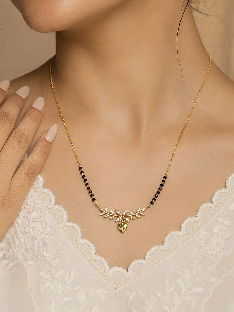 Golden Heart Charm Mangalsutra