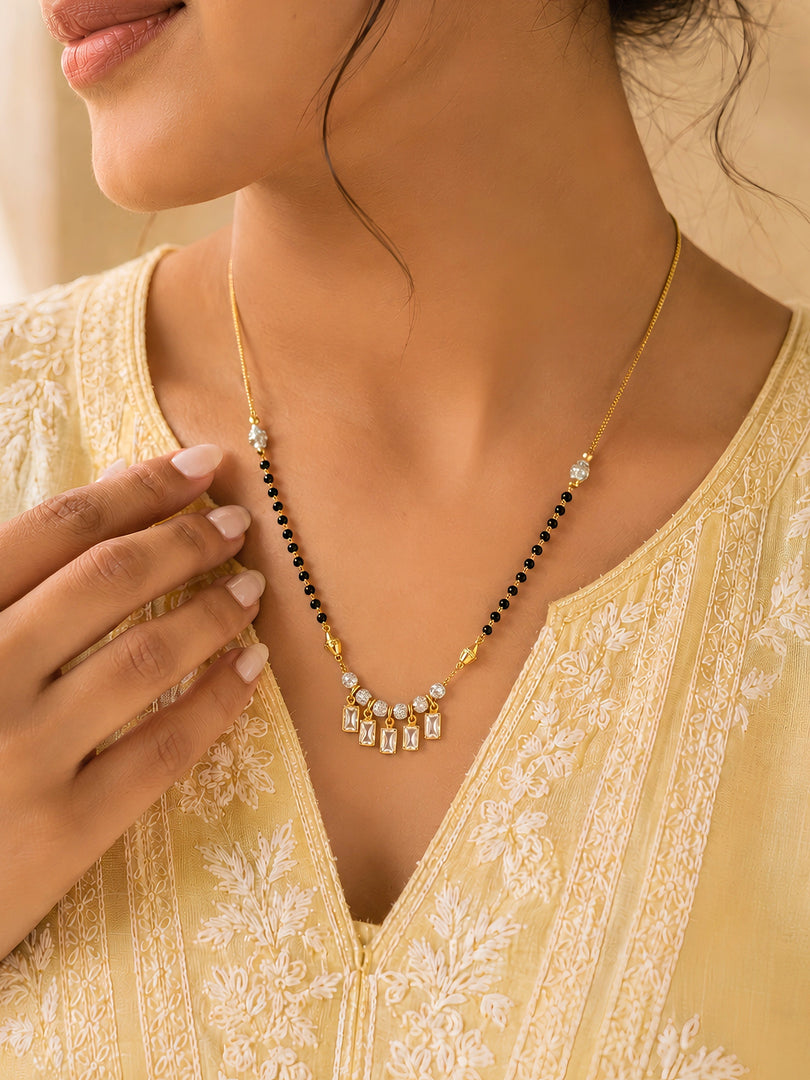 Golden Baguette Fringe Mangalsutra
