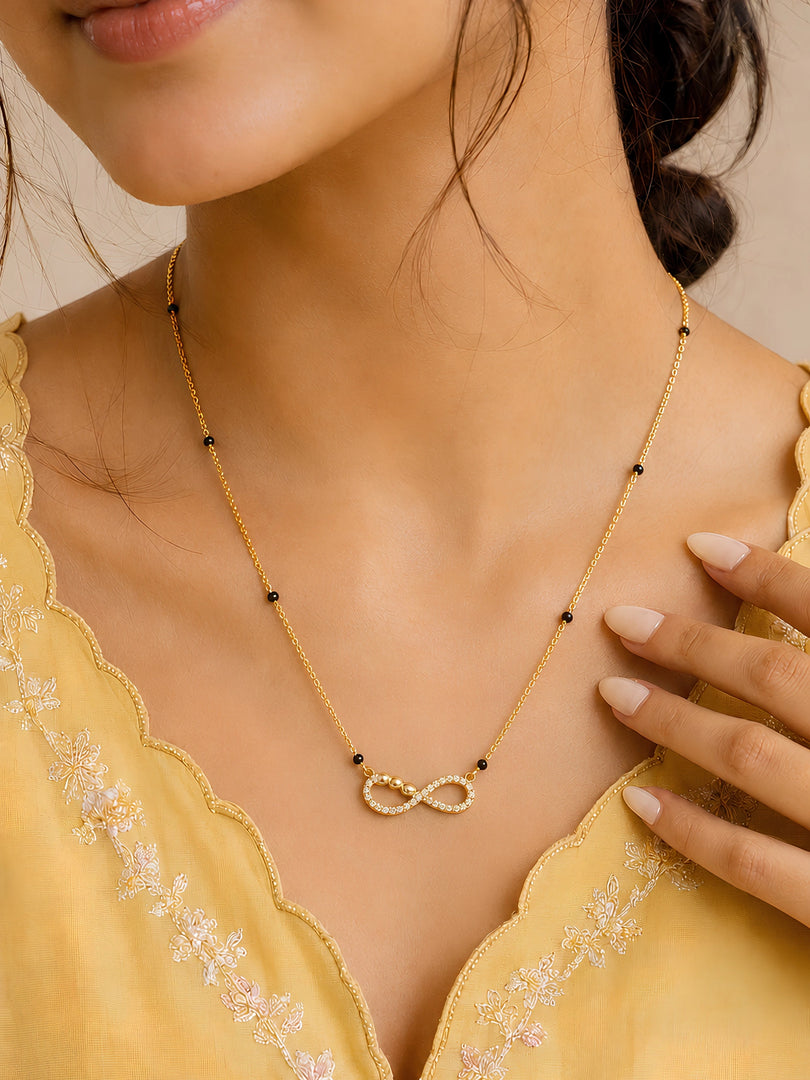 Golden Infinity Beaded Mangalsutra