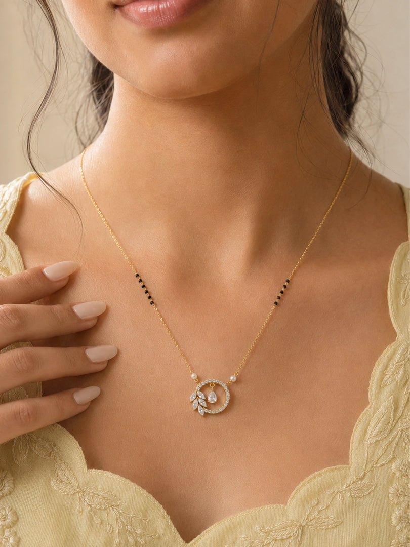 Golden Halo Pearl Mangalsutra