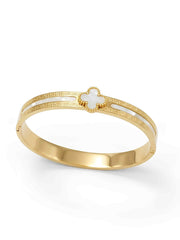 Mother of Pearl Greek Key Bangle