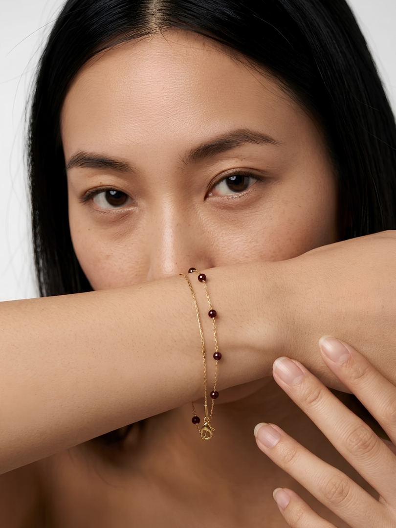 Golden Garnet Whisper Bracelet