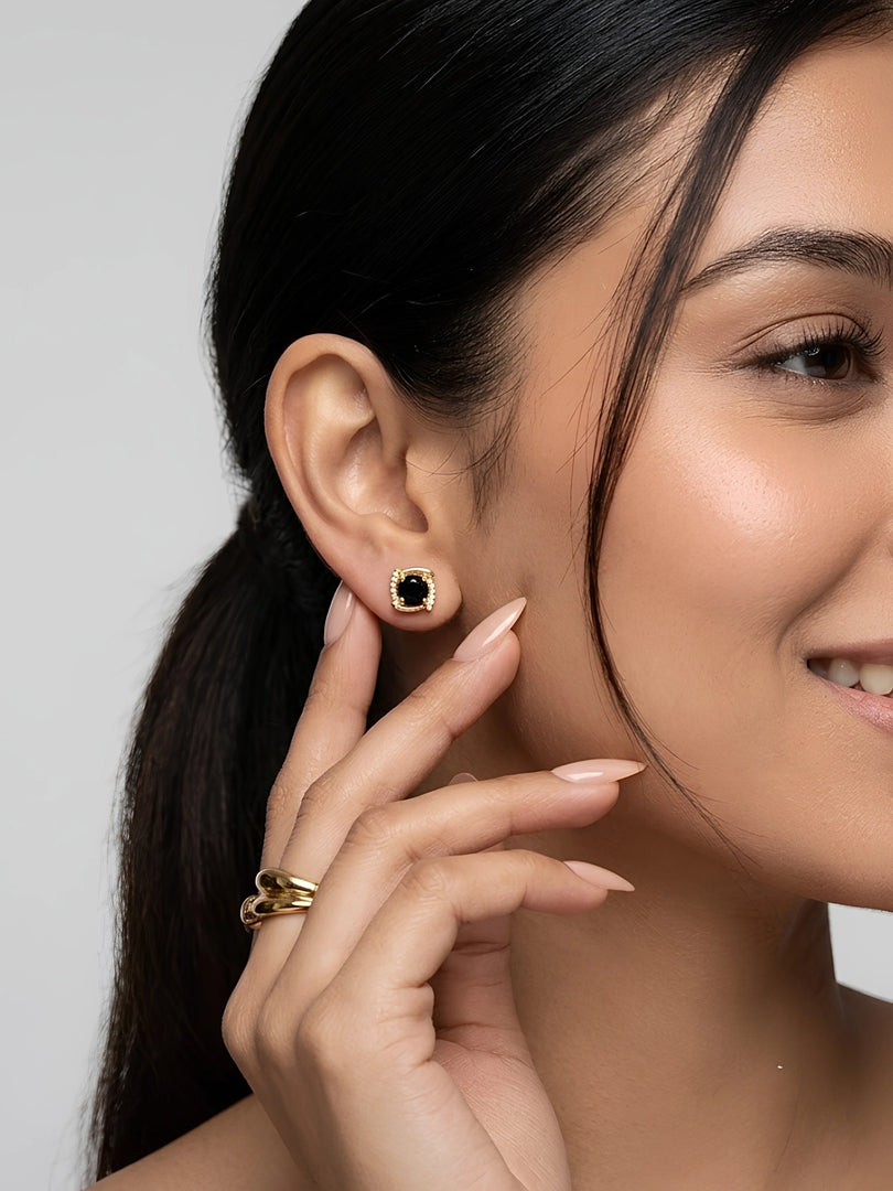 Midnight Halo Stud Earrings