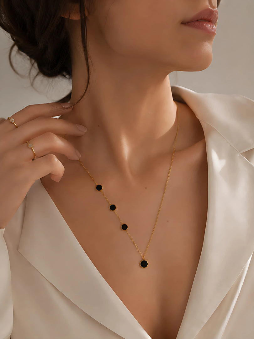 Noir Onyx Station Necklace