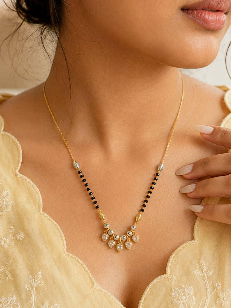 Golden Teardrop Fringe Mangalsutra