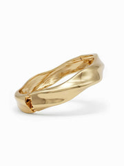 Golden Wave Sculpted Bold Bracelet