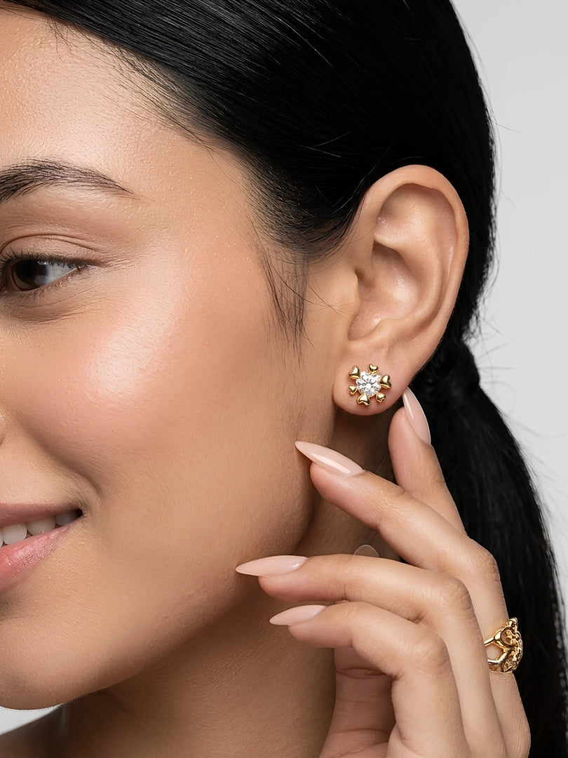 Heart Bloom Stud Earrings