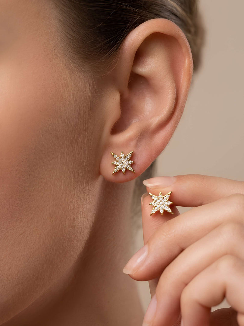 Celestial Star Crystal Stud Earrings