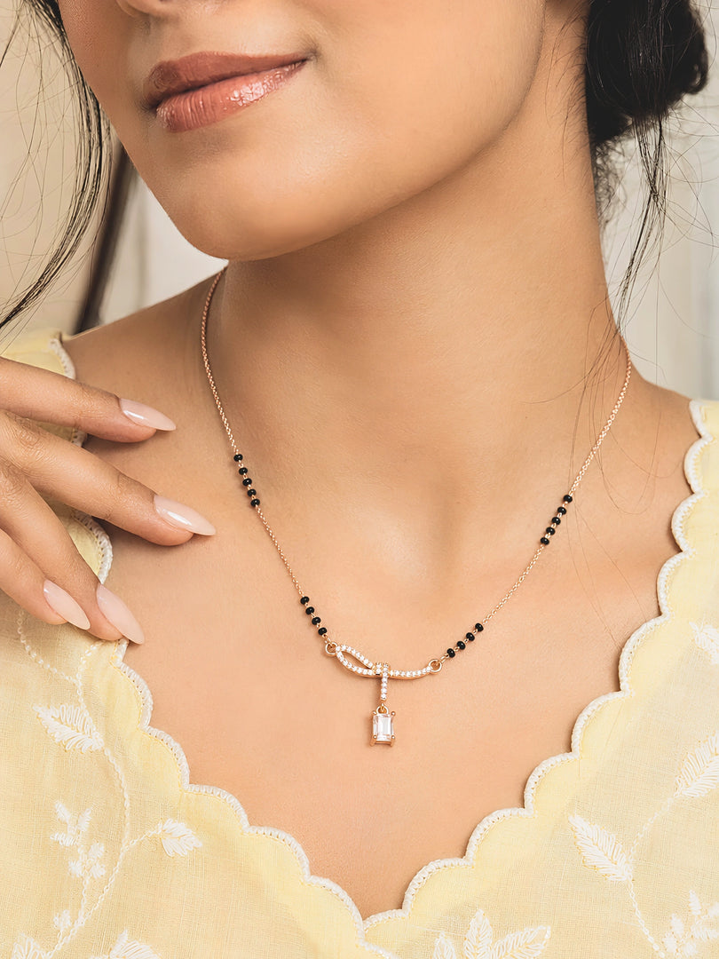 Rose Gold Infinity Bow Mangalsutra