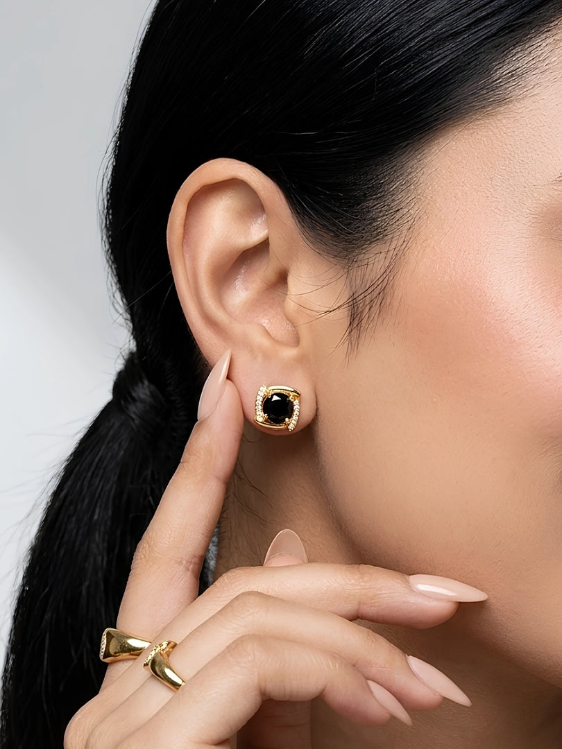 Midnight Halo Stud Earrings