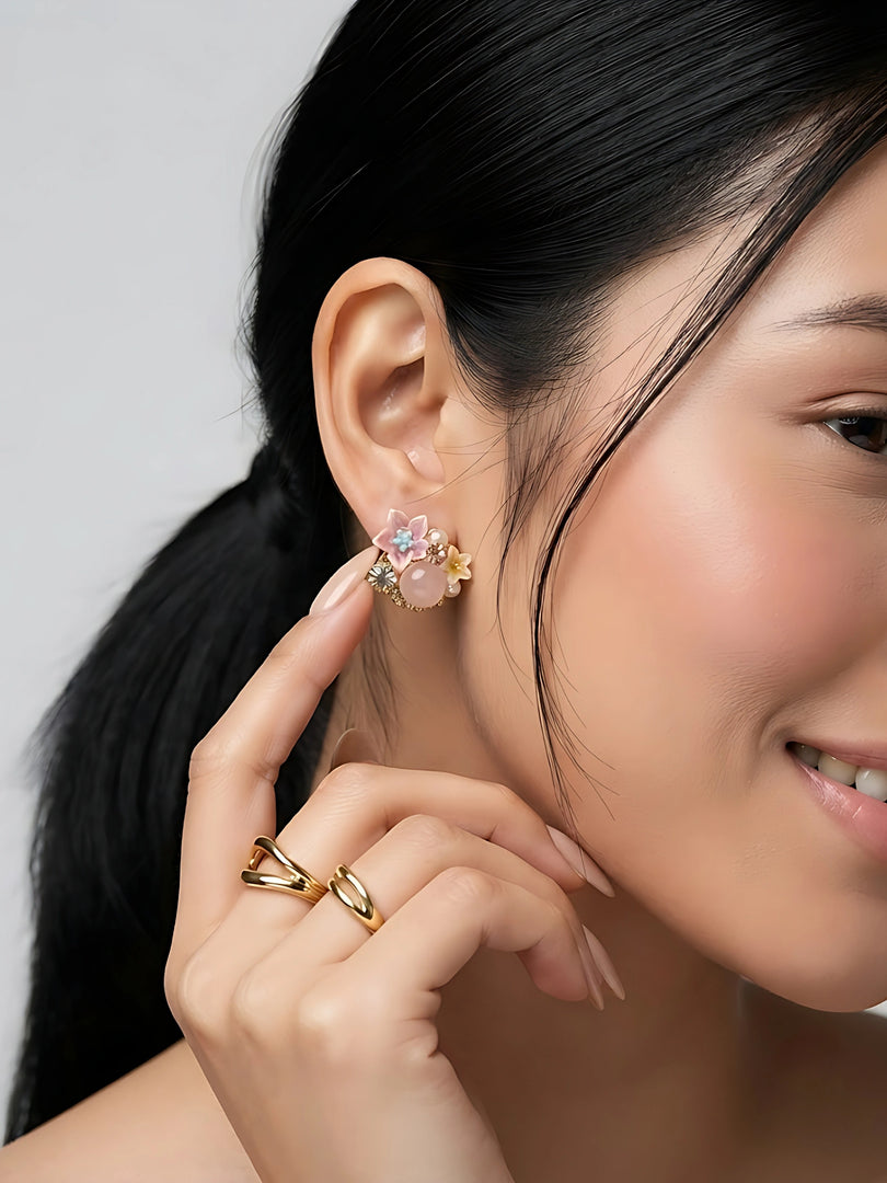 Blush Bloom Stud Earrings