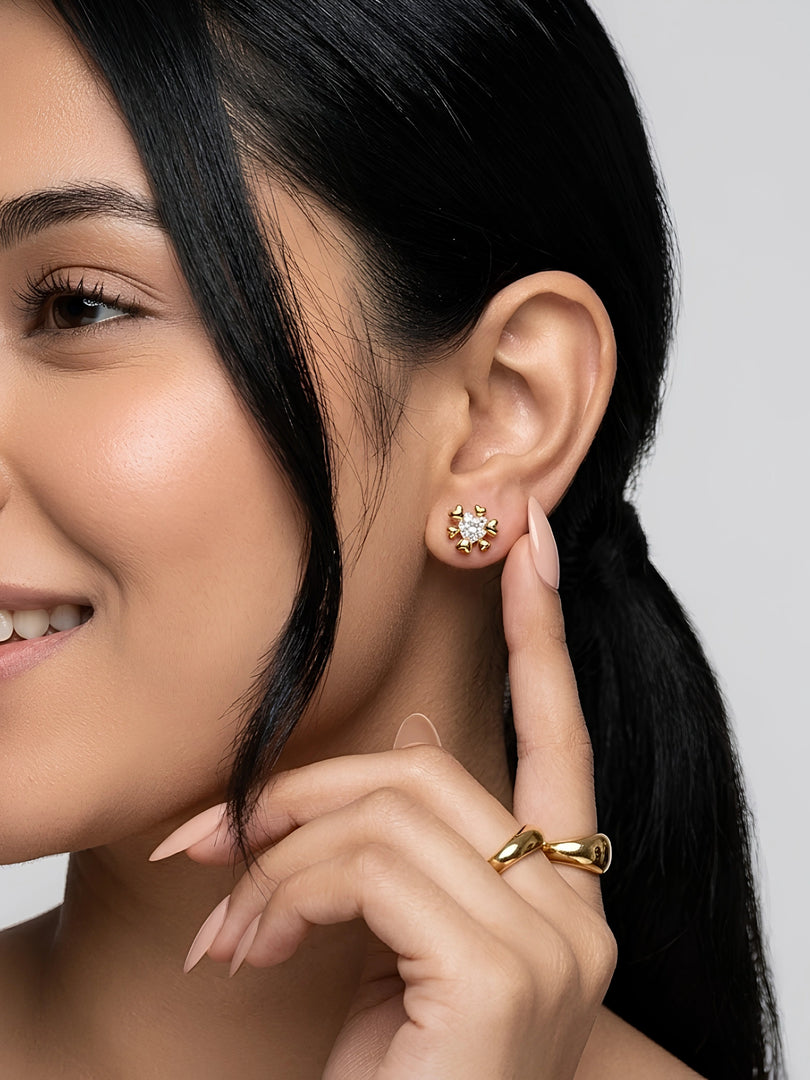 Heart Bloom Stud Earrings