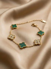 Emerald Clover Charm Bracelet