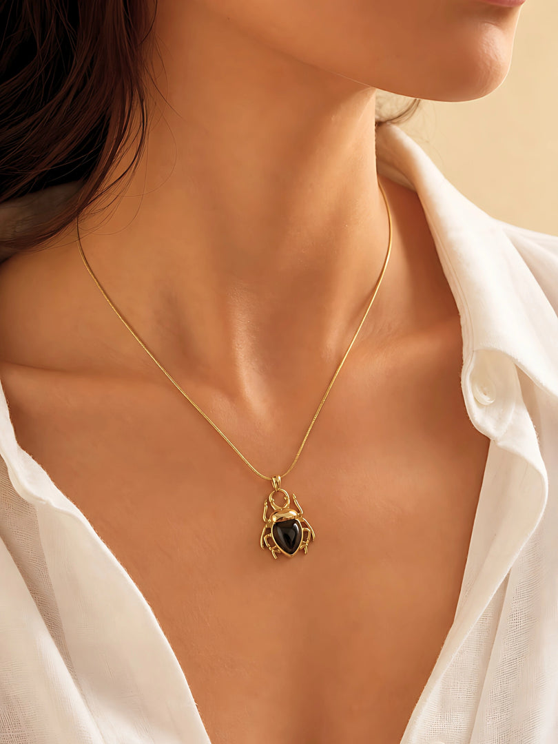 Midnight Scarab Necklace