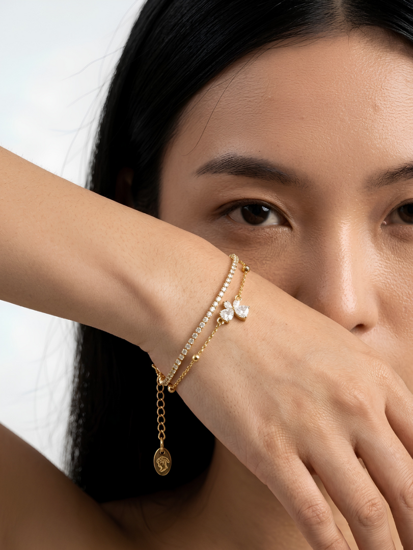 Golden Flora Tennis Whisper Bracelet