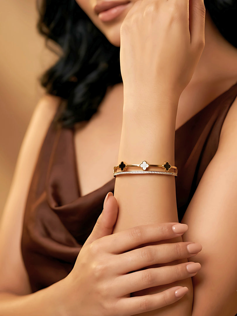 Trinity Clover Crystal Bracelet