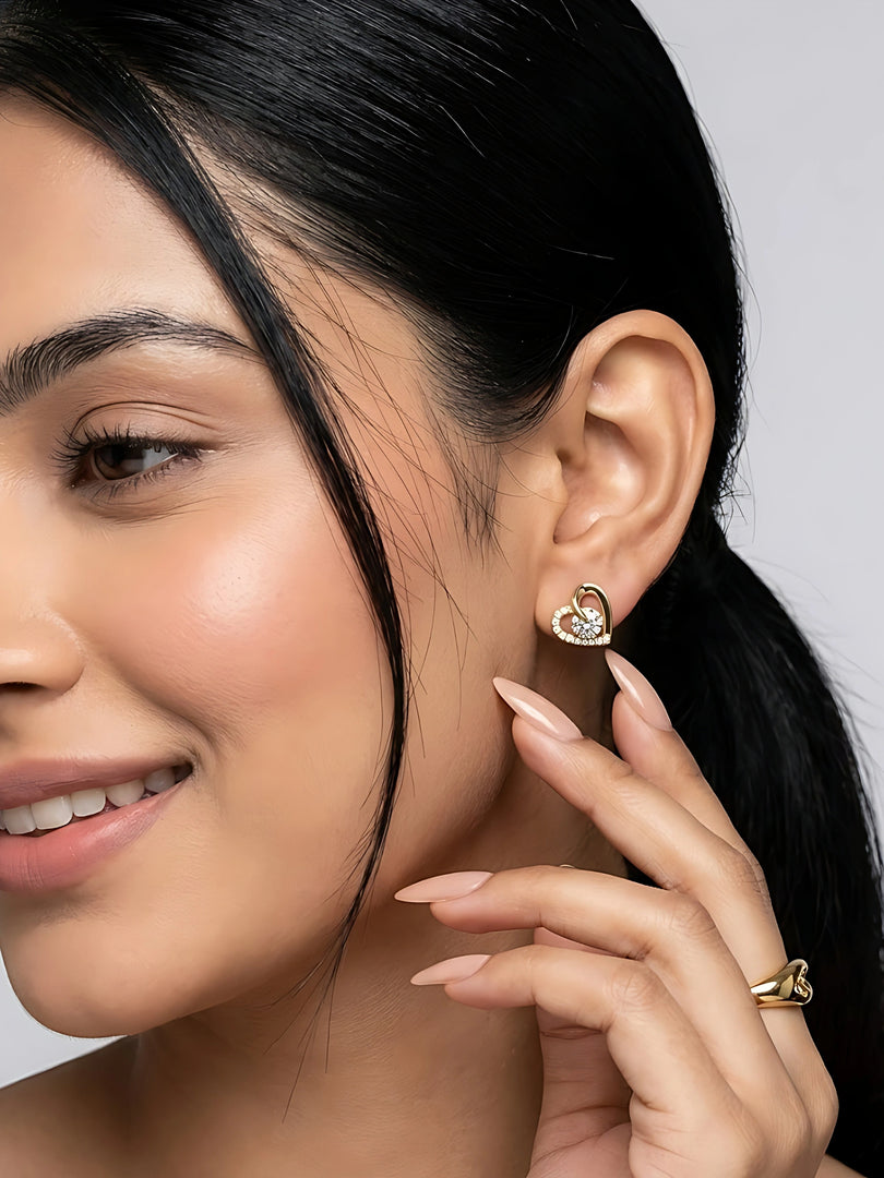 Radiant Heart Stud Earrings
