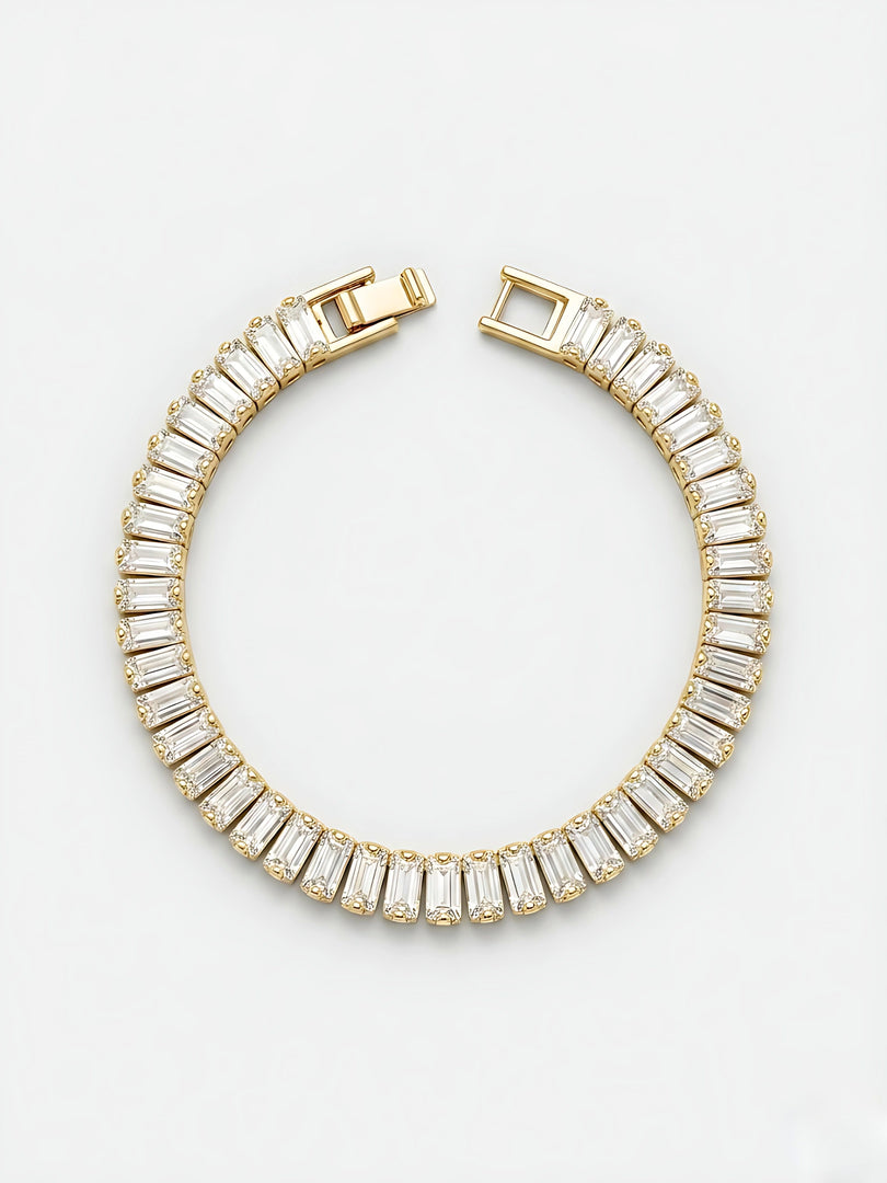 Golden Radiance Baguette Tennis Bracelet