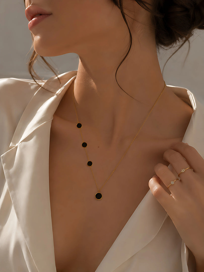 Noir Onyx Station Necklace